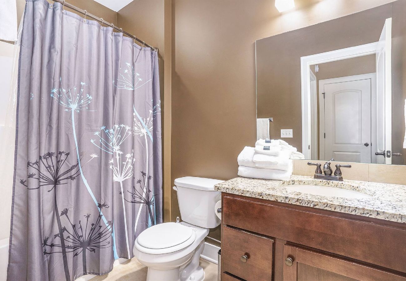 Lower level bathroom with shower/tub combo