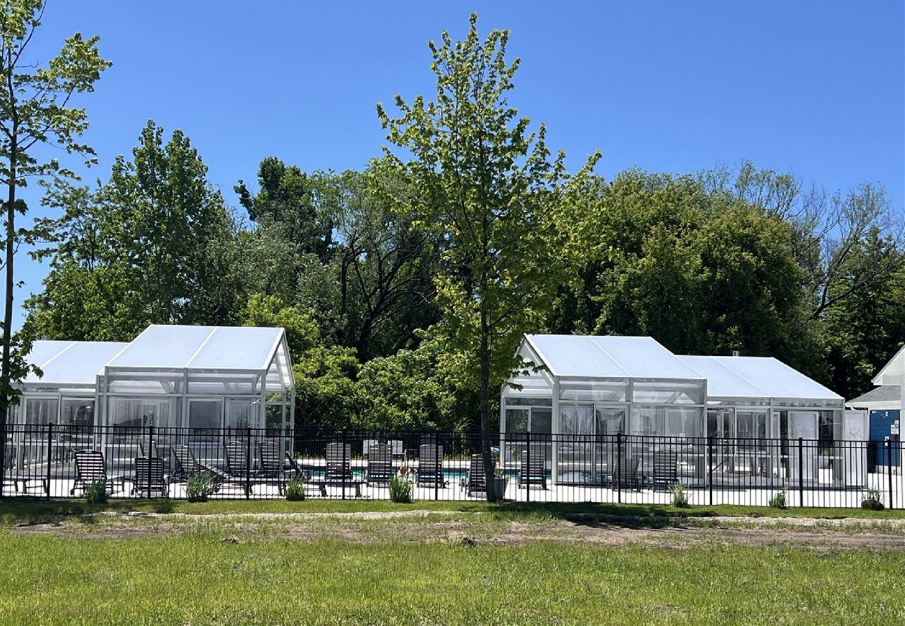 Outdoor view of the Harbor Club community pool.
